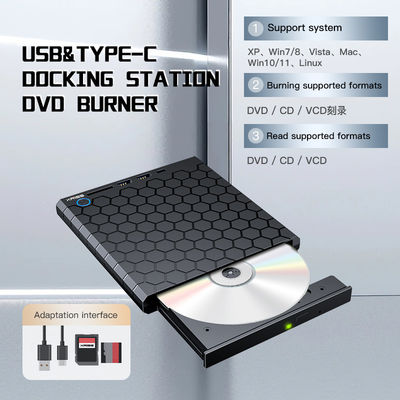 Kalite  External CD DVD Burner USB 3.0 USB C CD-RW Drive DVD-RW Burner Writer Player Fabrika